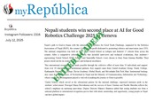 NEPALI STUDENTS WIN SECOND PLACE AT AI FOR GOOD ROBOTICS CHALLENGE 2025 IN GENEVA.