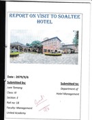 Report on visit to Soaltee Hotel