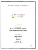 Project work of Biology class -12