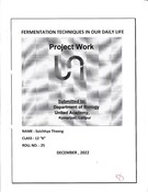 Fermentation techniques in our daily life project work