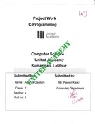 PROJECT WORK C- PROGRAMMING  11