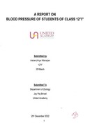A REPORT ON BLOOD PRESSURE OF STUDENTS CLASS 12-I