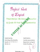 PROJECT WORK OF ENGLISH -XII