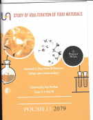 A Project of Chemistry: Work Study of Adulteration of Food Materials
