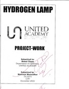 Hydrogen lamp project work class- 12